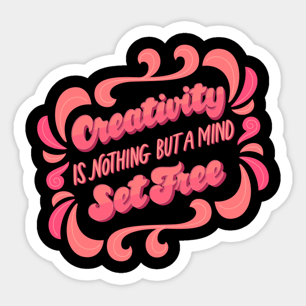 Creativity is nothing but a mind set free Sticker by Utopia Shop